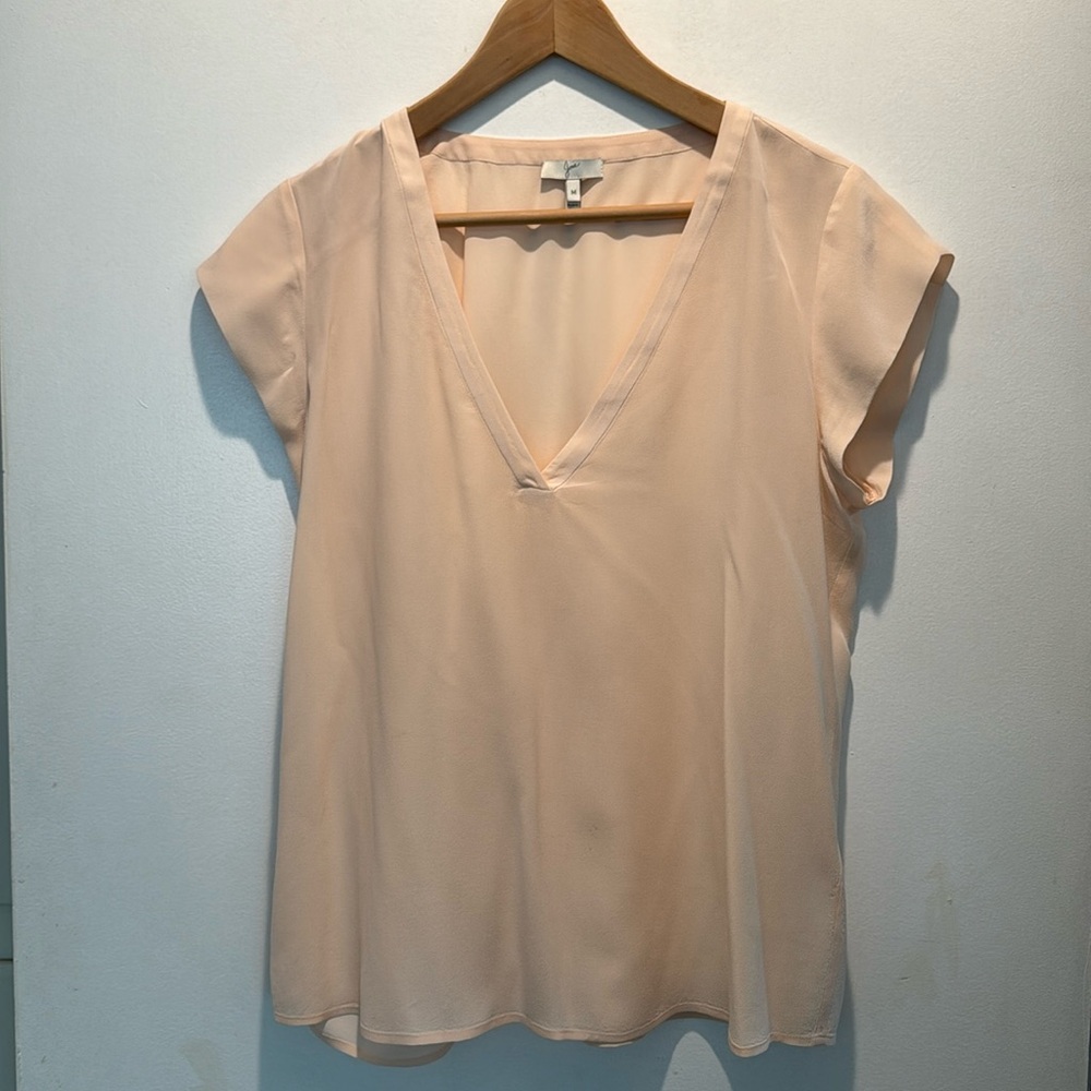 Joie Silk Cap Sleeved Blouse